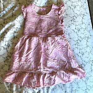Cat & Jack pink purple -ish floral smocked cut out back dress girls 4T 5T